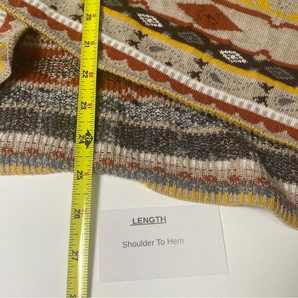 Freeway Boho Southwestern Open Front Cardigan Pancho Women's Size Large - Picture 12 of 12